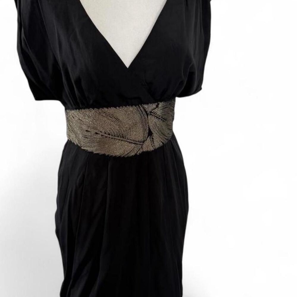 Vintage Tibi Women's Black Dress Size 2 Open Back Python Waistband